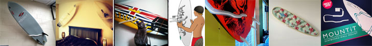Surfboard wall mount photo line
